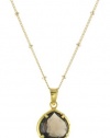 Coralia Leets Jewelry Design Riviera Teardrop Framed Smokey Topaz Necklace, 17