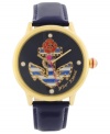 Set sail in nautical style with this Betsey Johnson leather watch.