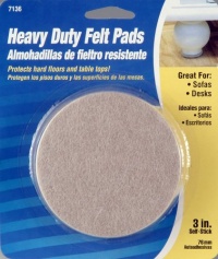 Waxman 4713695N Self-Stick Round Felt Pads, Oatmeal, 3-Inch Waxman 4713695N Self-Stick Round Felt Pads, Oatmeal, 3-Inch