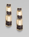 Slither your way into chic style with this snake skin inlay design. 14k goldplated Drop, about 2¼ Post back Made in USA 