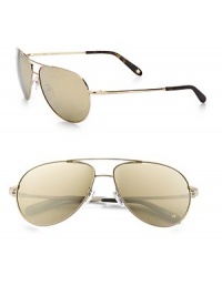 A classic, cool aviator design in lightweight, shiny metal. Available in shiny gold with brown mirrored lens.Metal logo temples100% UV protectionMade in Italy A classic, cool aviator design in lightweight, shiny metal. Available in shiny gold with brown mirrored lens.Metal logo temples100% UV protectionMade in Italy