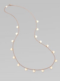 From the Ippolita Rosé Collection. A long, graceful chain sprinkled with delicate discs of 18k gold and sterling silver, richly finished with the subtle glow of 18k rose goldplating. An alloy of 18K gold and sterling silver plated with 18K rose gold Length, about 37 Lobster clasp Imported From the Ippolita Rosé Collection. A long, graceful chain sprinkled with delicate discs of 18k gold and sterling silver, richly finished with the subtle glow of 18k rose goldplating. An alloy of 18K gold and sterling silver plated with 18K rose gold Length, about 37 Lobster clasp Imported