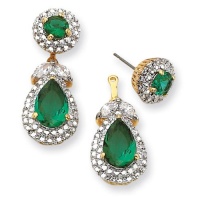 Kennedy Replica Swarovski Crystal Emerald Drop Earrings - JewelryWeb Kennedy Replica Swarovski Crystal Emerald Drop Earrings - JewelryWeb