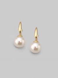 Elegantly simple classics to wear decade after decade, with everything from jeans to gowns. 10mm organic man-made pearls 18k goldplated sterling silver Drop, about 1 Ear wire Made in Spain Elegantly simple classics to wear decade after decade, with everything from jeans to gowns. 10mm organic man-made pearls 18k goldplated sterling silver Drop, about 1 Ear wire Made in Spain