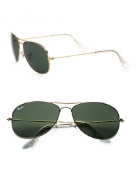 A refreshing update of the classic aviator style, with a sleek, gold-tone trim, rendered in lightweight metal. Available in gold frames with crystal green lenses.Metal100% UV ProtectionMade in Italy A refreshing update of the classic aviator style, with a sleek, gold-tone trim, rendered in lightweight metal. Available in gold frames with crystal green lenses.Metal100% UV ProtectionMade in Italy