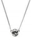 Simple sparkle. Givenchy's imitation rhodium-plated mixed metal necklace features the prettiest crystal glass pendant. Approximate length: 16 inches + 2-inch extender. Approximate drop: 3/8 inch.