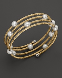 Charriol Classique Yellow PVD Wrap Bangle with Pearls Charriol Classique Yellow PVD Wrap Bangle with Pearls