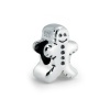 Christmas Gifts Bling Jewelry 925 Sterling Silver Christmas Gingerbread Man Bead Fits Pandora