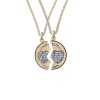 14k Gold Filled Two-Tone Round Mizpah Pendant Necklace, 24
