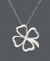 Your luck will never run out when you're sporting this clever clover. Pendant by Unwritten boasts a unique open-cut four-leaf clover design crafted in sterling silver. Approximate length: 18 inches. Approximate drop: 3/4 inch.