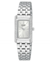 Add lovely, light-reflecting elegance to your wrist with this watch by Citizen. Add lovely, light-reflecting elegance to your wrist with this watch by Citizen.