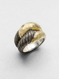 From the Curb Chain Collection. This textured style features a beautiful blend of hammered 18k gold and darkened sterling silver. 18k goldDarkened sterling silverWidth, about 1Imported From the Curb Chain Collection. This textured style features a beautiful blend of hammered 18k gold and darkened sterling silver. 18k goldDarkened sterling silverWidth, about 1Imported