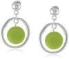 Kenneth Cole New York Urban Citrus Lime Green Bead Orbital Earrings