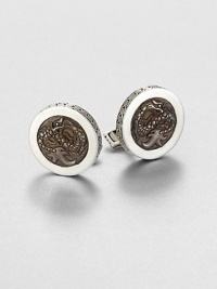 Intricate engraving lends a personalized touch to a sartorial standard, set in sterling silver for a remarkable finish.Sterling silverAbout ¾ diamImported Intricate engraving lends a personalized touch to a sartorial standard, set in sterling silver for a remarkable finish.Sterling silverAbout ¾ diamImported
