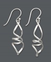 Tired of the same styles? Add a little twist! Giani Bernini's polished spiral drop earrings are crafted in sterling silver and add versatility and shape to your look. Approximate drop: 2 inches.