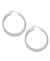 Make 'em do a triple take! These chic hoop earrings by Giani Bernini feature a triple ring design in sterling silver. Approximate diameter: 30 mm.