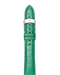 Let Michele's alligator leather watch strap give your classic chronograph a hit of modern attitude, accented by a bold silver buckle. It's an instant style status update. Let Michele's alligator leather watch strap give your classic chronograph a hit of modern attitude, accented by a bold silver buckle. It's an instant style status update.