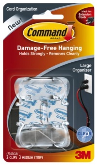 Command Large Cord Clips, Clear, 2-Clip Command Large Cord Clips, Clear, 2-Clip