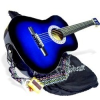 38 BLUE Student Acoustic Guitar Starter Package, Guitar, Gig Bag, Strap, & DirectlyCheap(TM) Translucent Blue Medium Guitar Pick 38 BLUE Student Acoustic Guitar Starter Package, Guitar, Gig Bag, Strap, & DirectlyCheap(TM) Translucent Blue Medium Guitar Pick