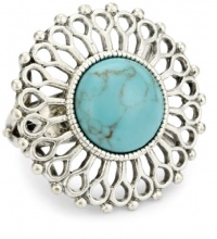 Lucky Brand Bohemian Silver-Tone Turquoise-Tone Set Stone Ring, Size 7 Lucky Brand Bohemian Silver-Tone Turquoise-Tone Set Stone Ring, Size 7