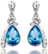 Arco Iris Eternal Love Teardrop Swarovski Elements Crystal Earrings for Women - Blue Topaz - 1140401 Arco Iris Eternal Love Teardrop Swarovski Elements Crystal Earrings for Women - Blue Topaz - 1140401