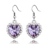 Sale!Crystal Lavender Purple Heart Drop Earrings