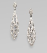 EXCLUSIVELY AT SAKS. A three dimensional style that truly sparkles with a beautiful open cage design. CrystalsRhodium plated brassDrop, about 2¼Post and clutch backImported 