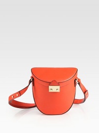 A structured style in luxurious saffiano leather with a convenient crossbody strap.Adjustable shoulder strap, 12½-24 dropPush-lock flap closureOne inside open pocketCotton lining7¼W X 7¼H X 2½DImported A structured style in luxurious saffiano leather with a convenient crossbody strap.Adjustable shoulder strap, 12½-24 dropPush-lock flap closureOne inside open pocketCotton lining7¼W X 7¼H X 2½DImported