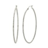 Sterling Silver Diamond-Cut Hoop Earrings (1.4 Width)