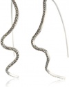 Judith Jack Fluidity Sterling Silver Swirl Thread Thru Swirl Hoop Earrings