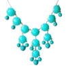 Turquoise Bubble Necklace in Silver Tone (Fn0508-S-Turquoise)