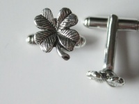 Silver Irish Four Leaf Clover Cuff Links By Classic Cufflinks Silver Irish Four Leaf Clover Cuff Links By Classic Cufflinks