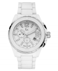 Masculine in an oversized design, this crisp ceramic chronograph is a fresh take on the everyday watch, by Gc Swiss Made Timepieces. Masculine in an oversized design, this crisp ceramic chronograph is a fresh take on the everyday watch, by Gc Swiss Made Timepieces.