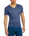 Calvin Klein Men's Micro Modal V-Neck Tee, Columbia Blue, Medium