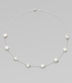 From the Scultura Collection. Especially feminine mother-of-pearl cabochons on a delicate sterling silver chain.Mother-of-pearl Sterling silver Length, 16-18 Lobster clasp Imported