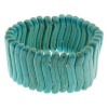 7.5 Turquoise Howlite Beads Stretchy Bangle Bracelet 30mm