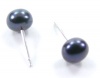 Peacock Black Freshwater Cultured Pearl Stud Earrings for Women, 5 MM