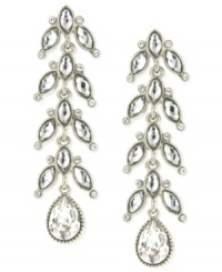 Grow your collection with these linear earrings from 2028. The teardrop silhouettes hold glass crystal accents for added shine. Crafted in silver-tone mixed metal. Approximate drop: 3 inches. Grow your collection with these linear earrings from 2028. The teardrop silhouettes hold glass crystal accents for added shine. Crafted in silver-tone mixed metal. Approximate drop: 3 inches.