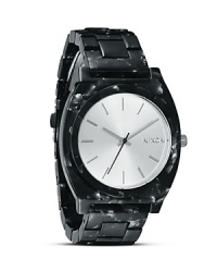 For the girl who is always fashionably on time, Nixon's acetate bracelet watch is a bold choice. Equal parts sporty and sleek, slip it on to give femme looks a boy-borrowed edge. For the girl who is always fashionably on time, Nixon's acetate bracelet watch is a bold choice. Equal parts sporty and sleek, slip it on to give femme looks a boy-borrowed edge.