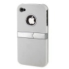 MetaiCase Deluxe AT&T Verizon White Iphone 4 4S 4G Case Cover with Kickstand