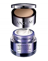 Ultimate Eye Care Duo: 2 Formulas - 6 Visible ActionsSkin truthYouthful-looking eyes are the key to a youthful-looking face. The eye area is the most delicate part of the face, so it is the first area to show the signs of aging.Lancôme innovationEye care at its peak. Lancôme introduces its ultimate eye care system, Rénergie Eye Multiple Action, a unique combination of two treatments for six visible anti-aging actions.– Eyelids are visibly lifted – The appearance of fine lines and wrinkles is virtually erased – The eye contour looks firmer – Under-eye bags are visibly deflated– Dark circles appear faded– The eye contour looks illuminatedThe eye area is visibly revitalized. In just 4 weeks, the whole face looks up to 5 years younger. Ultimate Eye Care Duo: 2 Formulas - 6 Visible ActionsSkin truthYouthful-looking eyes are the key to a youthful-looking face. The eye area is the most delicate part of the face, so it is the first area to show the signs of aging.Lancôme innovationEye care at its peak. Lancôme introduces its ultimate eye care system, Rénergie Eye Multiple Action, a unique combination of two treatments for six visible anti-aging actions.– Eyelids are visibly lifted – The appearance of fine lines and wrinkles is virtually erased – The eye contour looks firmer – Under-eye bags are visibly deflated– Dark circles appear faded– The eye contour looks illuminatedThe eye area is visibly revitalized. In just 4 weeks, the whole face looks up to 5 years younger.