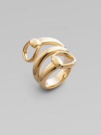 A gorgeous 3-row design with two horsebits in 18k gold. 18k gold Width, about ½ Made in Italy 