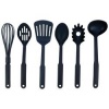 Maxam 6pc Nylon Kitchen Tool Set Whisk Ladle Solid/Slotted Spoon Spatula Pasta Fork Gift Box