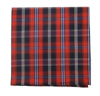 100% Cotton Red Glasgow Plaid Pocket Square 100% Cotton Red Glasgow Plaid Pocket Square