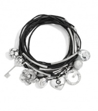 G by GUESS Bling Charms and Cord Bracelet Set, SILVER G by GUESS Bling Charms and Cord Bracelet Set, SILVER