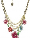 Betsey Johnson Hawaii Luau Multi-Flower Frontal Statement Necklace