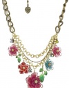 Betsey Johnson Hawaii Luau Multi-Flower Frontal Statement Necklace