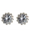 Finish your look with the right accents. These Betsey Johnson stud earrings wear well with a variety of looks. In silvertone mixed metal and crystal accents. Approximate diameter: 1/2 inch.