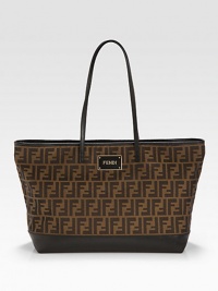 Stash your essentials in this roomy carryall, crafted in classic logo jacquard and finished with a chic logo nameplate.Leather shoulder strap, 10 drop Zip top closure One inside zip pocket Two inside open pockets Cotton lining 19W X 11H X 5D Made in Italy Stash your essentials in this roomy carryall, crafted in classic logo jacquard and finished with a chic logo nameplate.Leather shoulder strap, 10 drop Zip top closure One inside zip pocket Two inside open pockets Cotton lining 19W X 11H X 5D Made in Italy