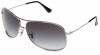 Ray-Ban 3267 Square Aviator Sunglasses,Silver Frame/Gradient Smoke Lens,64 mm